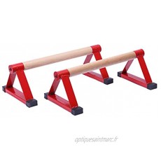 FORIDE Parallettes en bois barre de pompes en bois support pour entraînement musculaire fitness gymnastique équipement d'intérieur