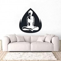 Yoga méditation Lady Silhouette Wall Sticker Decal Yoga méditation maison chambre-57x70cm