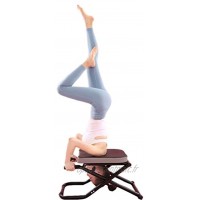 LY Yoga Headstand Banc Chaise Stand Yoga Pliable Inversion for la famille séance d'entraînement Gym Fitness Tapis en acier et PU Yoga Headstand Prop Core Building Strength Couleur : Noir