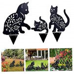 Tuimiyisou Cat Décoratif Jardin Steakes Yard Art Creux Shape Shape Share De Lawn Décoration 3pcs