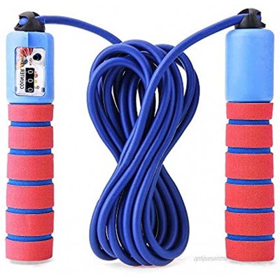 Blesser Corde à Sauter Enfant Adulte Femme Jump Rope Cable Crossfit Fitness Gym Weighted Boxe Portable Réutilisable Corde Sauter Compteur Bleu et Rouge