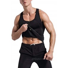 Cabeen Gilet de Sudation pour Homme Sauna Débardeur avec Zipper Fitness Sweat Veste Néoprène Shapewear – Idéal pour Sport et Travail