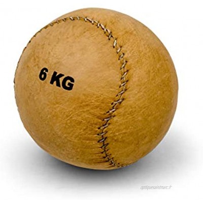 Vinex Médecine-Ball Solide et Petit en Cuir – 1 kg – 2 kg – 3 kg – 4 kg – 5 kg – 6 kg